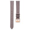 Correa de reloj de 13 mm (0,51″) de ancho, de cuero, gris, con acabado en tono oro rosa Correa de reloj de 13 mm (0,51″) de ancho, de cuero, gris, con acabado en tono oro rosa