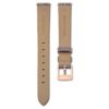 Correa de reloj de 13 mm (0,51″) de ancho, de cuero, gris, con acabado en tono oro rosa Correa de reloj de 13 mm (0,51″) de ancho, de cuero, gris, con acabado en tono oro rosa