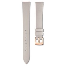 Correa de reloj de 14 mm (0.55″) de ancho, de cuero, gris, con acabado tono oro rosa Correa de reloj de 14 mm (0.55″) de ancho, de cuero, gris, con acabado tono oro rosa