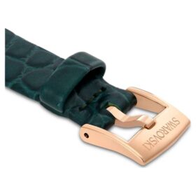 Correa de reloj de 14 mm (0,55″) de ancho, de cuero, verde, con acabado en tono oro rosa Correa de reloj de 14 mm (0,55″) de ancho, de cuero, verde, con acabado en tono oro rosa