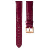 Correa de reloj de 15 mm (0,59″) de ancho, de cuero con costuras, color rojo, acabado tono oro rosa Correa de reloj de 15 mm (0,59″) de ancho, de cuero con costuras, color rojo, acabado tono oro rosa