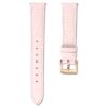 Correa de reloj de 15 mm (0,59″) de ancho, de cuero con costuras, rosa, acabado en tono oro rosa Correa de reloj de 15 mm (0,59″) de ancho, de cuero con costuras, rosa, acabado en tono oro rosa