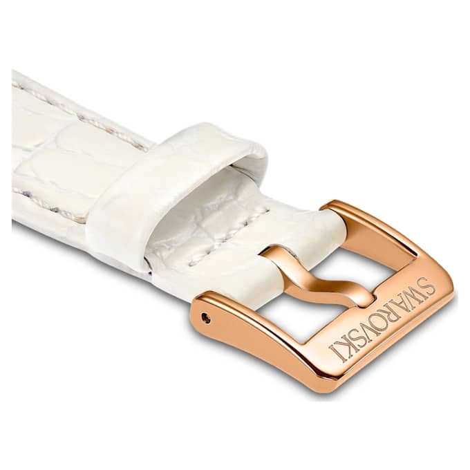 Correa de reloj de 16 mm (0.63″) de ancho, correa de cuero, blanca Correa de reloj de 16 mm (0.63″) de ancho, correa de cuero, blanca