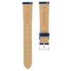 Correa de reloj de 16 mm (0,63″) de ancho, de cuero con costuras, azul, acero inoxidable