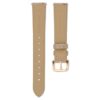 Correa de reloj de 16 mm (0,63″) de ancho, de cuero con costuras, color beige, acabado tono oro rosa Correa de reloj de 16 mm (0,63″) de ancho, de cuero con costuras, color beige, acabado tono oro rosa