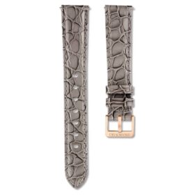 Correa de reloj de 16 mm (0,63″) de ancho, de cuero con costuras, gris Correa de reloj de 16 mm (0,63″) de ancho, de cuero con costuras, gris