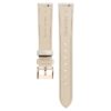 Correa de reloj de 16 mm (0.63″) de ancho, de cuero con costuras, gris, acabado en tono oro rosa Correa de reloj de 16 mm (0.63″) de ancho, de cuero con costuras, gris, acabado en tono oro rosa