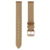 Correa de reloj de 17 mm (0.67″) de ancho, de cuero con costuras, color marrón, acabado tono oro rosa Correa de reloj de 17 mm (0.67″) de ancho, de cuero con costuras, color marrón, acabado tono oro rosa