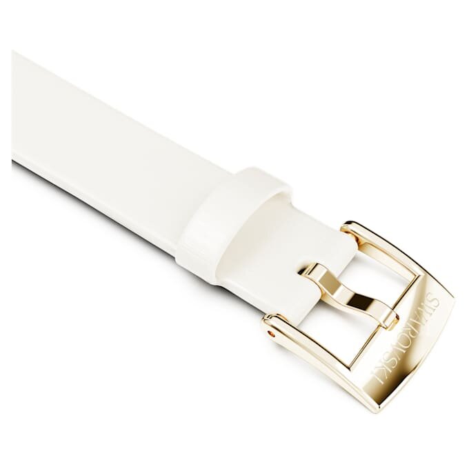 Correa para reloj de 12 mm (0,47″) de ancho, de cuero, blanca, con acabado dorado champán Correa para reloj de 12 mm (0,47″) de ancho, de cuero, blanca, con acabado dorado champán