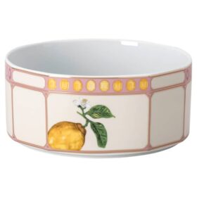 Cuenco Idyllia de porcelana, motivo de cristales impresos, color limón, pequeño, multicolor