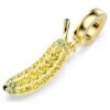 Dije de plátano de los Minions con pavé, amarillo, chapado en tono dorado Dije de plátano de los Minions con pavé, amarillo, chapado en tono dorado