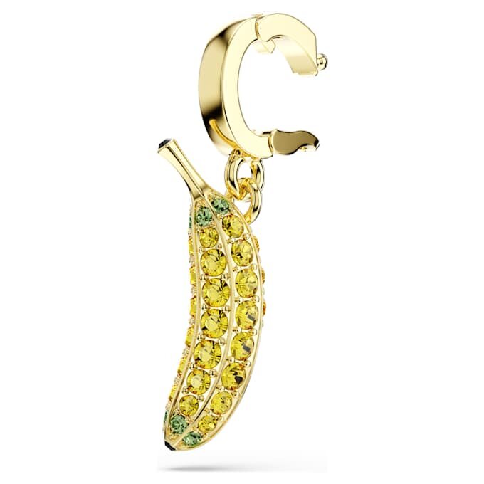 Dije de plátano de los Minions con pavé, amarillo, chapado en tono dorado Dije de plátano de los Minions con pavé, amarillo, chapado en tono dorado