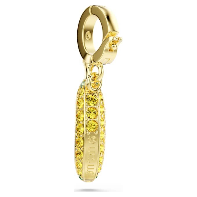 Dije de plátano de los Minions con pavé, amarillo, chapado en tono dorado Dije de plátano de los Minions con pavé, amarillo, chapado en tono dorado