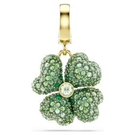 Dije de trébol Idyllia, verde, chapado en tono dorado