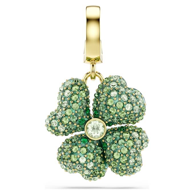 Dije de trébol Idyllia, verde, chapado en tono dorado Dije de trébol Idyllia, verde, chapado en tono dorado