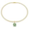 Dije de trébol Idyllia, verde, chapado en tono dorado Dije de trébol Idyllia, verde, chapado en tono dorado
