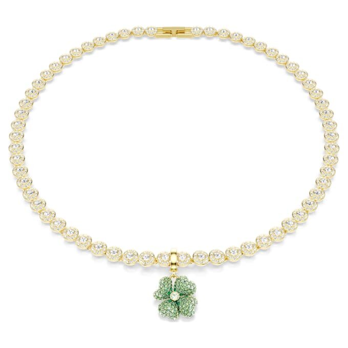 Dije de trébol Idyllia, verde, chapado en tono dorado Dije de trébol Idyllia, verde, chapado en tono dorado