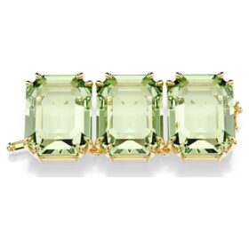Extensor Millenia con corte octogonal, verde, chapado en tono dorado