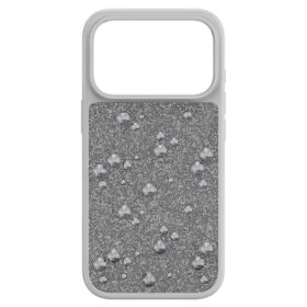 Funda alta para smartphone con cristales de dorso plano, iPhone® 17 Pro, tono plateado