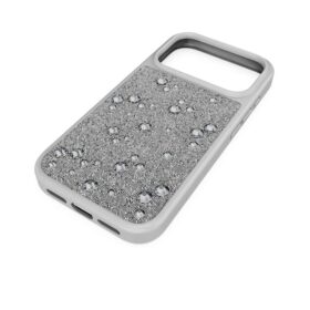 Funda alta para smartphone con cristales de dorso plano, iPhone® 17 Pro, tono plateado