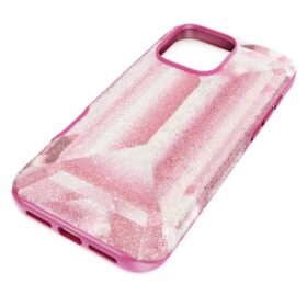 Funda alta para smartphone con motivo de cristales, iPhone® 16 Pro Max, rosa
