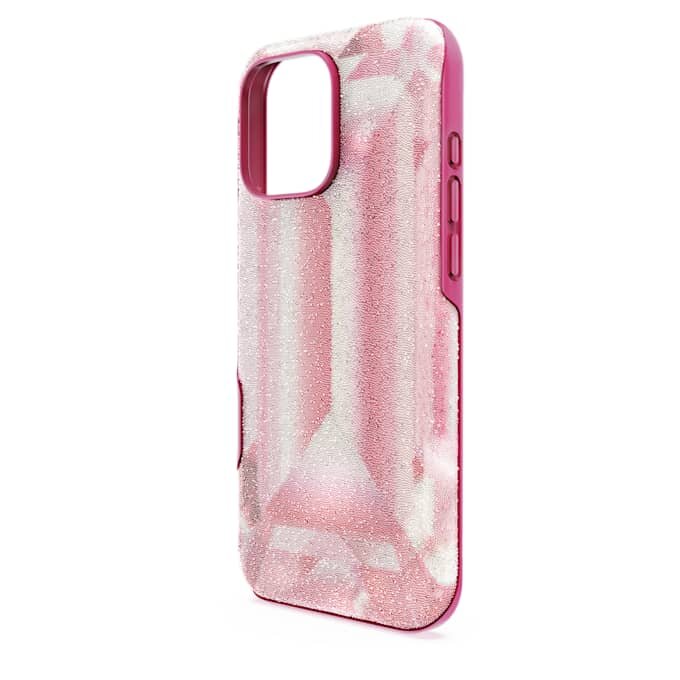 Funda alta para smartphone con motivo de cristales, iPhone® 16 Pro Max, rosa Funda alta para smartphone con motivo de cristales, iPhone® 16 Pro Max, rosa