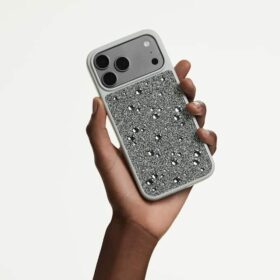 Funda para smartphone con cristales de cara plana, iPhone® 17 Pro Max, tono plateado