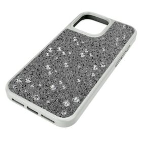 Funda para smartphone con diseño de cristales dispersos, iPhone® 16 Pro Max, tono plateado