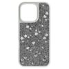 Funda para smartphone con diseño de cristales dispersos, iPhone® 16 Pro, tono plateado Funda para smartphone con diseño de cristales dispersos, iPhone® 16 Pro, tono plateado