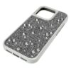 Funda para smartphone con diseño de cristales dispersos, iPhone® 16 Pro, tono plateado Funda para smartphone con diseño de cristales dispersos, iPhone® 16 Pro, tono plateado