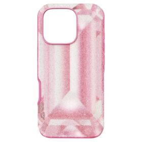 Funda para smartphone con motivo de cristales, iPhone® 16 Pro, rosa