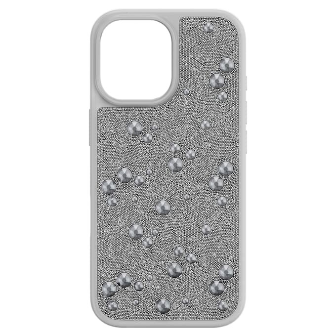 Funda para smartphone High con cristales en la parte trasera plana, iPhone® 17, tono plateado Funda para smartphone High con cristales en la parte trasera plana, iPhone® 17, tono plateado