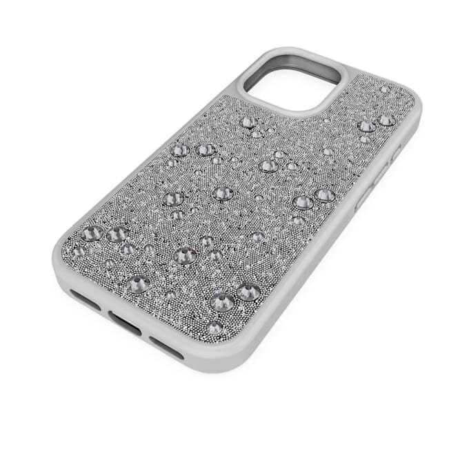 Funda para smartphone High con cristales en la parte trasera plana, iPhone® 17, tono plateado Funda para smartphone High con cristales en la parte trasera plana, iPhone® 17, tono plateado