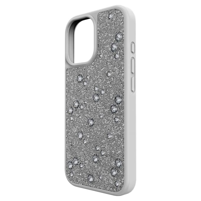 Funda para smartphone High con cristales en la parte trasera plana, iPhone® 17, tono plateado Funda para smartphone High con cristales en la parte trasera plana, iPhone® 17, tono plateado