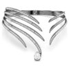 Gargantilla «Feather» de la colección Vienna, blanca, chapada en rutenio