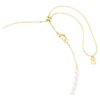 Gargantilla Idyllia con perlas de cristal, cortes mixtos, abeja, blanco, chapado en tono dorado