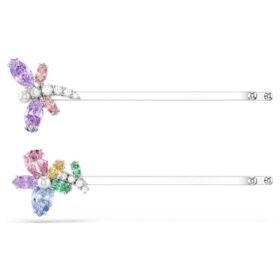 Horquilla para el cabello Ariana Grande x Swarovski con cortes variados, libélula, flor, multicolor, chapada en rodio