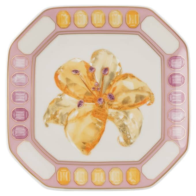 Idyllia Vide Poche de porcelana, motivo de cristales, flor, rosa Idyllia Vide Poche de porcelana, motivo de cristales, flor, rosa