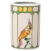 Jarrón Idyllia de porcelana, motivo de impresión de cristal, cacatúa, pequeño, multicolor