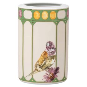 Jarrón Idyllia de porcelana, motivo de impresión de cristal, cacatúa, pequeño, multicolor