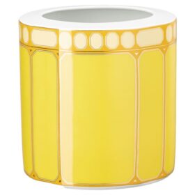 Jarrón Signum de porcelana, ancho, amarillo