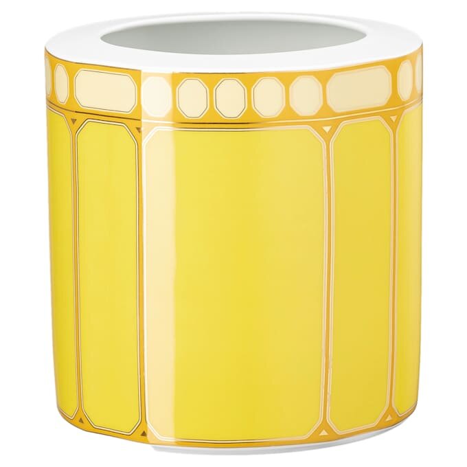 Jarrón Signum de porcelana, ancho, amarillo Jarrón Signum de porcelana, ancho, amarillo