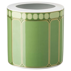 Jarrón Signum de porcelana, ancho, verde