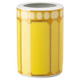 Jarrón Signum de porcelana, mediano, amarillo
