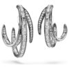Juego de 3 pendientes tipo «ear cuff» de la Colección Viena: Pluma, blanco, chapado en rutenio Juego de 3 pendientes tipo «ear cuff» de la Colección Viena: Pluma, blanco, chapado en rutenio