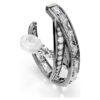 Juego de 3 pendientes tipo «ear cuff» de la Colección Viena: Pluma, blanco, chapado en rutenio Juego de 3 pendientes tipo «ear cuff» de la Colección Viena: Pluma, blanco, chapado en rutenio