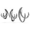 Juego de 3 pendientes tipo «ear cuff» de la Colección Viena: Pluma, blanco, chapado en rutenio Juego de 3 pendientes tipo «ear cuff» de la Colección Viena: Pluma, blanco, chapado en rutenio