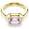 Juego de anillos con motivo Gema (3), multicolor, chapado en tono dorado Juego de anillos con motivo Gema (3), multicolor, chapado en tono dorado