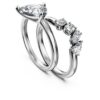 Juego de anillos Galaxy (2), diamantes cultivados en laboratorio de 1,4 ct en total, forma de pera, oro blanco de 14K