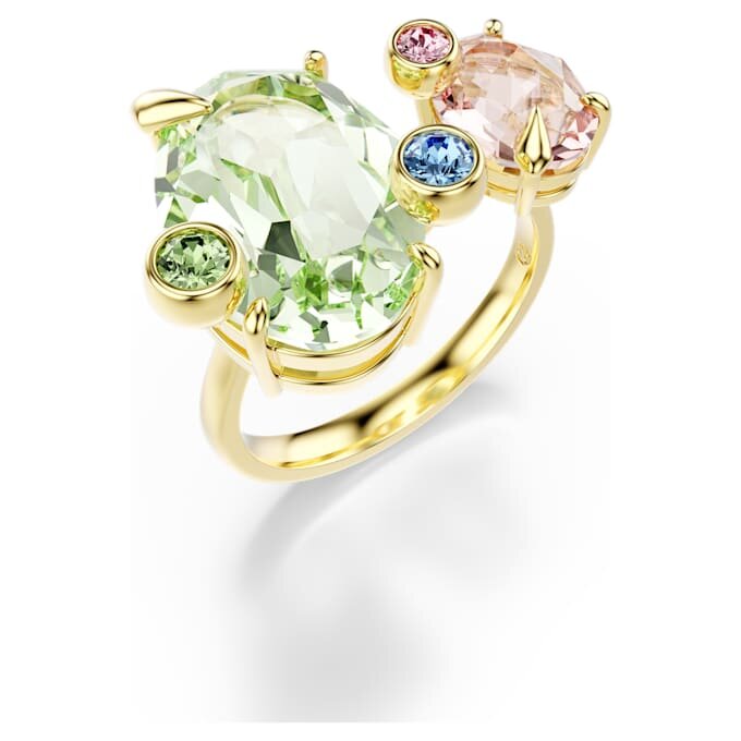 Juego de anillos Gema (3), cortes mixtos, multicolores, chapado en tono dorado Juego de anillos Gema (3), cortes mixtos, multicolores, chapado en tono dorado